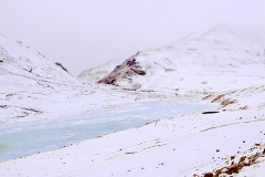 Frozen stream near Tso-moriri for Sanjoy"s book