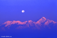 Kanchanjunga with moon